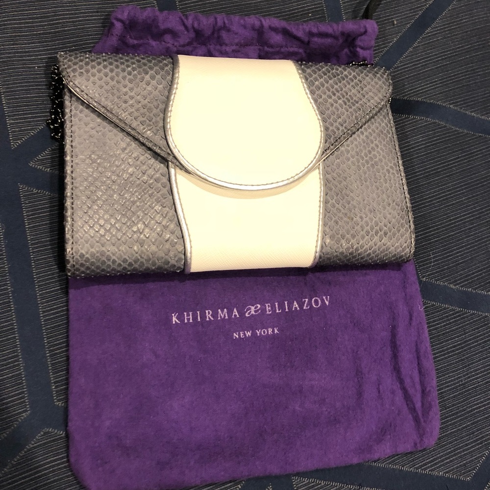 Khirma Eliazov snakeskin clutch and shoulderbag